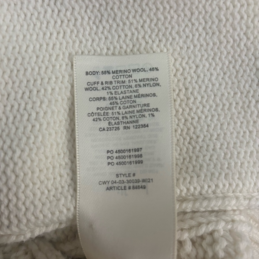 Aritzia Wilfred Cream Cable Knit Cardigan Women’s Size XS - Picture 11 of 11